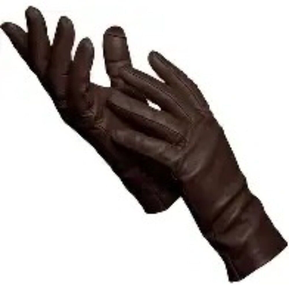 Fownes Women’s Brown Leather Gloves with Cashmere Lining Size 7.5